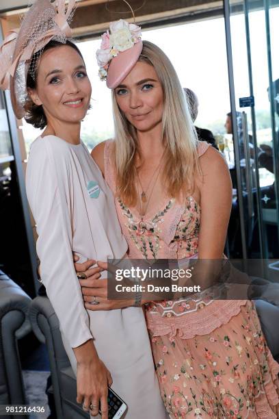 Victoria Pendleton and Jodie Kidd attend the Longines suite in the Royal Enclosure, during Royal Ascot on June 22, 2018 in Ascot, England.