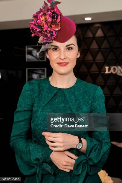 Michelle Dockery attends the Longines suite in the Royal Enclosure, during Royal Ascot on June 22, 2018 in Ascot, England.