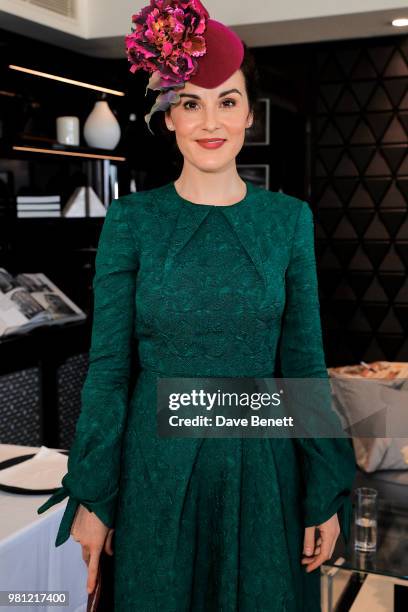 Michelle Dockery attends the Longines suite in the Royal Enclosure, during Royal Ascot on June 22, 2018 in Ascot, England.