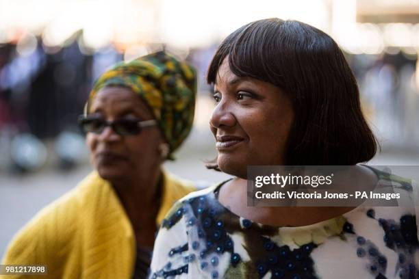 Shadow Home Secretary, Diane Abbott at the service of thanksgiving at Westminster Abbey, London to mark the 70th anniversary when about 500...