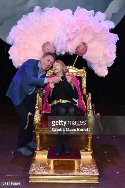 Andrew Lloyd Webber and Dame Gillian Lynne attend renaming of the New London Theatre to the Gillian Lynne Theatre on June 22, 2018 in London, England.