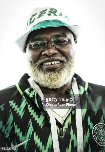 Nigeria fans pose during the 2018 FIFA World Cup Russia at Sheremetyevo Airport on June 22, 2018 in Moscow, Russia.