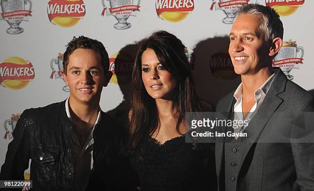 George Lineker, Danielle Lineker and Gary Lineker attend the Walkers Launch Party to launch 15 new flavours of crisps at Orchid on March 29, 2010 in...
