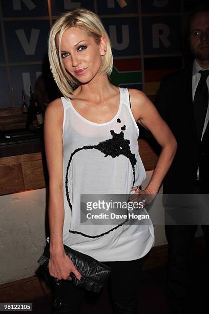 Sarah Harding attends the unveiling of Walkers biggest ever campaign, releasing 15 new flavours of crisps held at Orchid on March 29, 2010 in London,...