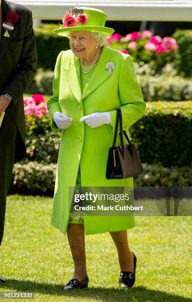 Queen Elizabeth II attends Royal Ascot Day 4 at Ascot Racecourse on June 22, 2018 in Ascot, United Kingdom.