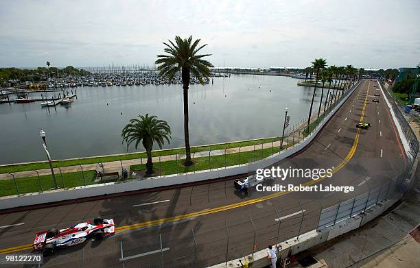 Vitor Meira of Brazil driver of the A. J. Foyt Enterprises Dallara Honda during the IndyCar Series Honda Grand Prix of St.Petersburg on March 29,...