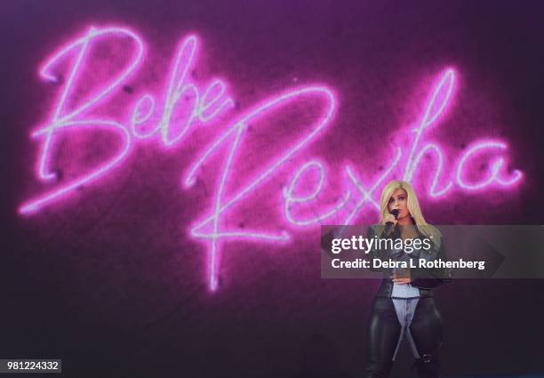 Bebe Rexha Performs on ABC's "Good Morning America's" Summer Concert Series at Rumsey Playfield, Central Park on June 22, 2018 in New York City.