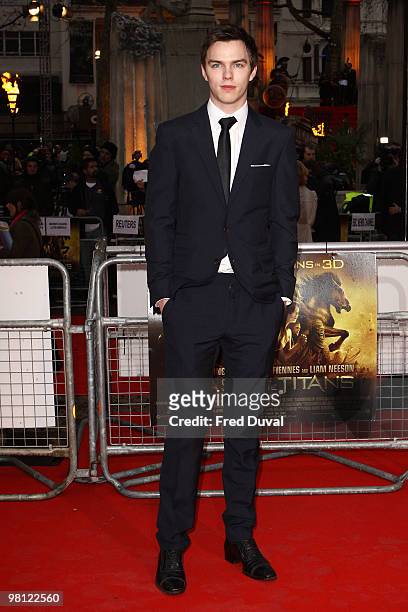 Nicholas Hoult attends the world premiere of 'Clash Of The Titans' at Empire Leicester Square on March 29, 2010 in London, England.