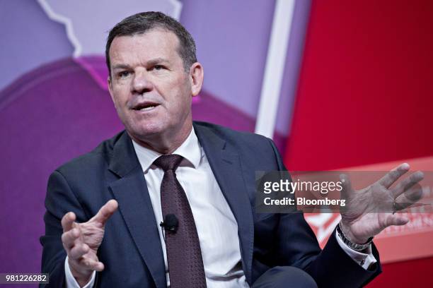 Brett Himbury, chief executive officer of IFM Investors Pty Ltd., speaks during a panel discussion at the SelectUSA Investment Summit in National...