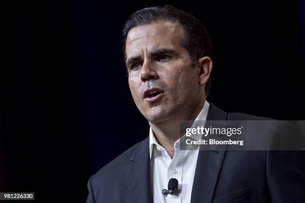 Ricardo Rossello, governor of Puerto Rico, speaks during the SelectUSA Investment Summit in National Harbor, Maryland, U.S., on Friday, June 22,...