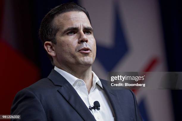 Ricardo Rossello, governor of Puerto Rico, speaks during the SelectUSA Investment Summit in National Harbor, Maryland, U.S., on Friday, June 22,...