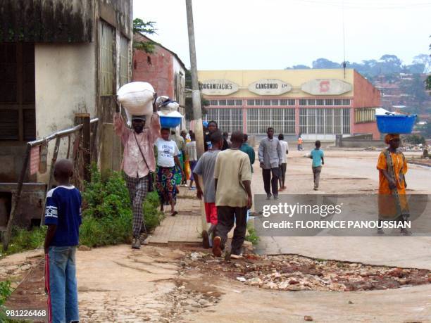 View of a Uige's main street, 10 April 2005. The death toll from the Marburg virus epidemic rose to 235 in Angola 17 April with some 500 people under...