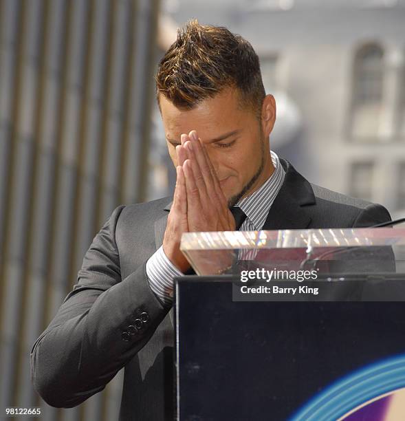 Musician Ricky Martin recieves 2,351st Star on the Hollywood Walk of Fame on October 16, 2007 in Hollywood, California.