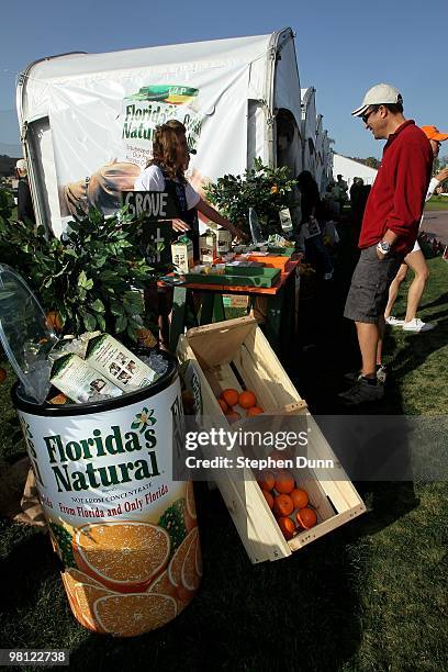 The Florida's Natural booth during the Kia Classic Presented by J Golf at La Costa Resort and Spa on March 27, 2010 in Carlsbad, California.