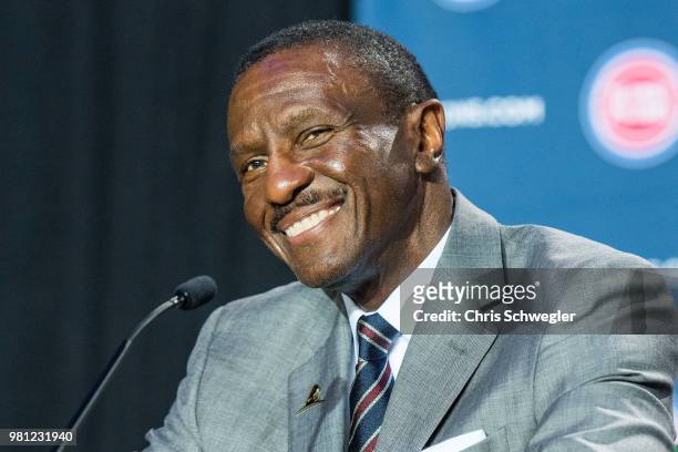 Dwane Casey introduced as the Detroit Pistons new head coach at Little Caesars Arena on June 20, 2018 in Detroit, Michigan. NOTE TO USER: User...