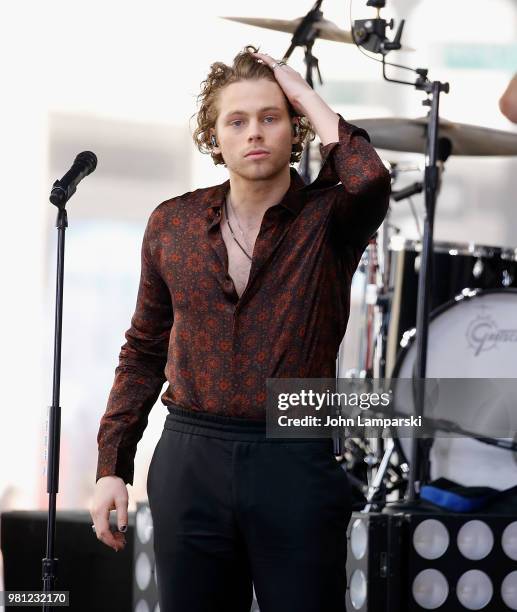 Luke Hemmings of 5 Seconds of Summer performs on NBC's "Today" at Rockefeller Plaza on June 22, 2018 in New York City.