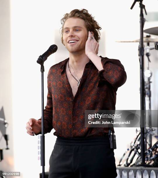 Luke Hemmings of 5 Seconds of Summer performs on NBC's "Today" at Rockefeller Plaza on June 22, 2018 in New York City.