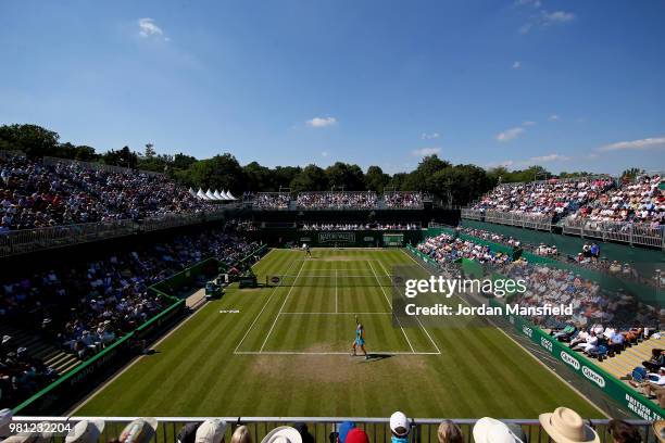 General view of the qarter-final match between Julia Goerges of Germany and Petra Kvitova of the Czech Republic during Day Seven of the Nature Valley...