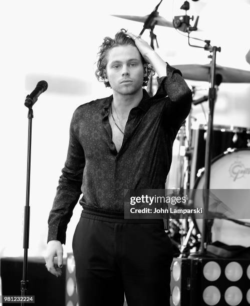 Luke Hemmings of 5 Seconds of Summer performs on NBC's "Today" at Rockefeller Plaza on June 22, 2018 in New York City.