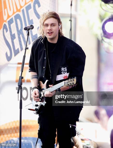 Michael Clifford of 5 Seconds of Summer performs on NBC's "Today" at Rockefeller Plaza on June 22, 2018 in New York City.