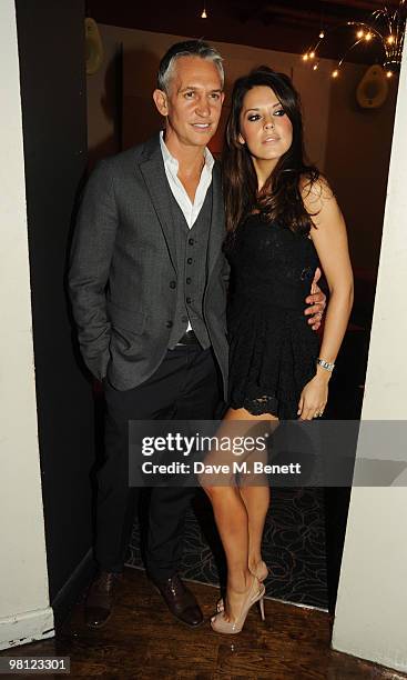 Gary Lineker and Danielle Bux attend the Walkers campaign launch, at Orchid on March 29, 2010 in London, England.
