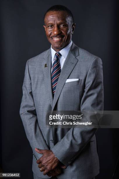 Detroit Pistons head coach, Dwane Casey poses for portraits at Little Caesars Arena on June 20, 2018 in Detroit, Michigan. NOTE TO USER: User...
