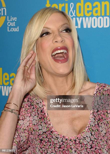 Actress Tori Spelling attends Tori & Dean's spring party at Fairmont Miramar Hotel on March 28, 2010 in Santa Monica, California.
