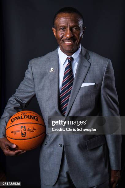 Detroit Pistons head coach, Dwane Casey poses for portraits at Little Caesars Arena on June 20, 2018 in Detroit, Michigan. NOTE TO USER: User...