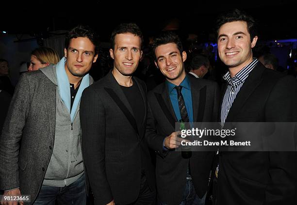 Members of Blake Stephen Bowman, Humphrey Berney, Jules Knight and Oliver Baines attend the Walkers campaign launch, at Orchid on March 29, 2010 in...