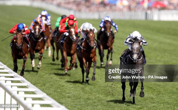 Alpha Centauri ridden by Jockey Colm O'Donoghue wins the Coronation Stakes during day four of Royal Ascot at Ascot Racecourse.