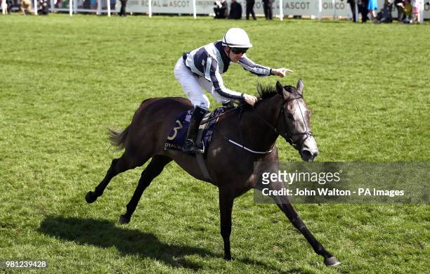Alpha Centauri ridden by Jockey Colm O'Donoghue wins the Coronation Stakes during day four of Royal Ascot at Ascot Racecourse.