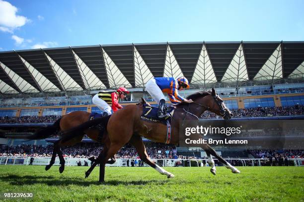 Ryan Moore riding Clemmie in action during The Coronation Stakes on day 4 of Royal Ascot at Ascot Racecourse on June 22, 2018 in Ascot, England.