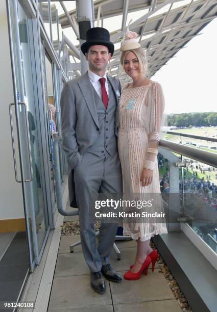 James Anderson and Daniella Lloyd attend day 4 of Royal Ascot at Ascot Racecourse on June 22, 2018 in Ascot, England.