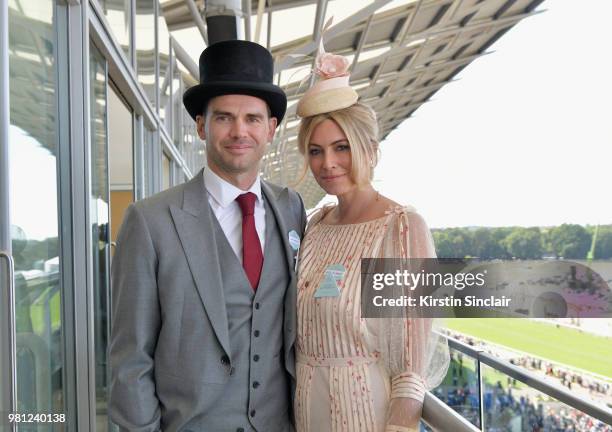 James Anderson and Daniella Lloyd attend day 4 of Royal Ascot at Ascot Racecourse on June 22, 2018 in Ascot, England.