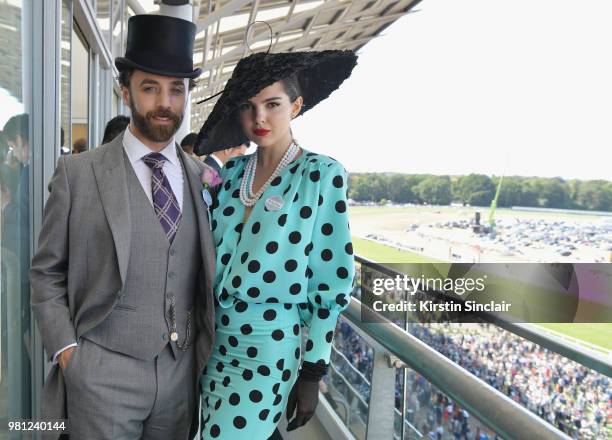 Doina Ciobanu and Daniel Dykes attend day 4 of Royal Ascot at Ascot Racecourse on June 22, 2018 in Ascot, England.