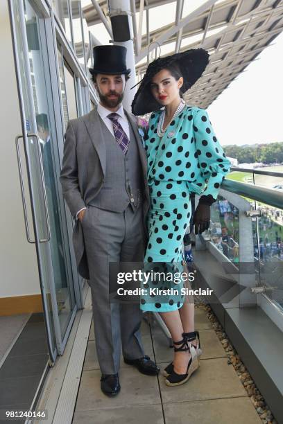 Doina Ciobanu and Daniel Dykes attend day 4 of Royal Ascot at Ascot Racecourse on June 22, 2018 in Ascot, England.