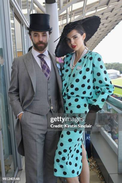 Doina Ciobanu and Daniel Dykes attend day 4 of Royal Ascot at Ascot Racecourse on June 22, 2018 in Ascot, England.