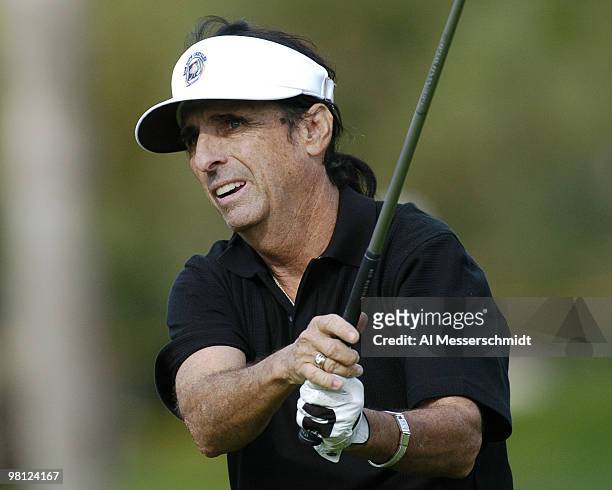 Alice Cooper competes in the fourth round at the 45th Bob Hope Chrysler Classic Pro Am at PGA West Country Club January 24, 2004.