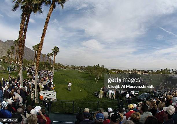 John Daly on the first tee at the 45th Bob Hope Chrysler Classic Pro Am at PGA West Country Club January 24, 2004.