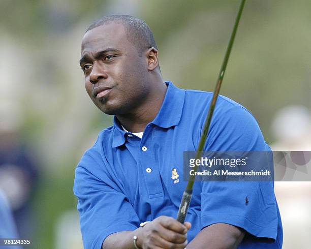 Marshall Faulk competes at the 45th Bob Hope Chrysler Classic Pro Am at PGA West Country Club January 24, 2004.