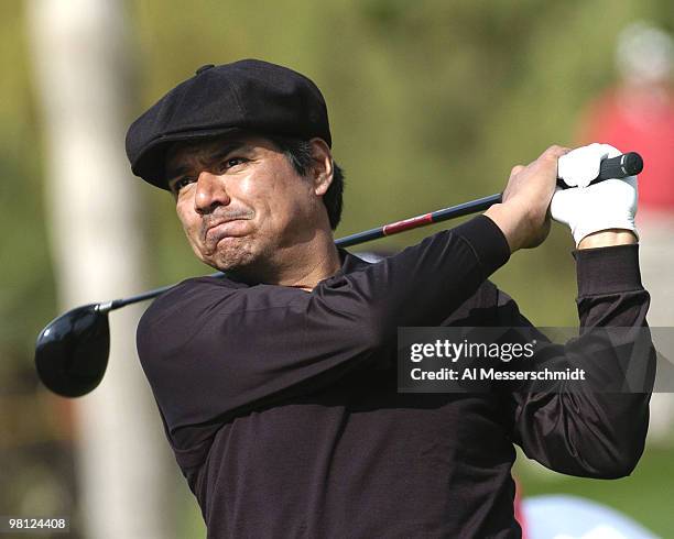 George Lopez competes at the 45th Bob Hope Chrysler Classic Pro Am at PGA West Country Club January 24, 2004.