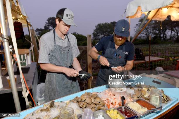 View of the oyster bar at the Cisco Summer Solstice Party during the 2018 Nantucket Film Festival - Day 2 on June 21, 2018 in Nantucket,...
