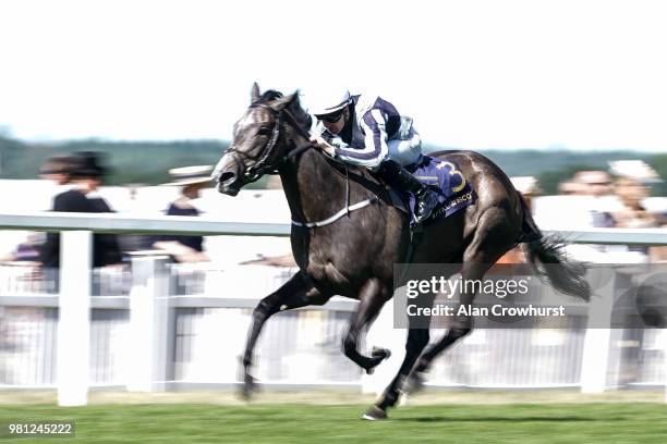 Colm O'Donoghue riding Alpha Centauri win The Coronation Stakes on day 4 of Royal Ascot at Ascot Racecourse on June 22, 2018 in Ascot, England. ***...