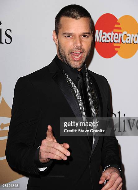 Ricky Martin attends the 2010 Pre-Grammy Gala & Salute To Industry Icons at Beverly Hills Hilton on January 30, 2010 in Beverly Hills, California.