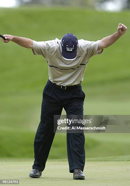 Mike Weir misses a putt during second-round play at the PGA Tour's Players Championship March 26, 2004.