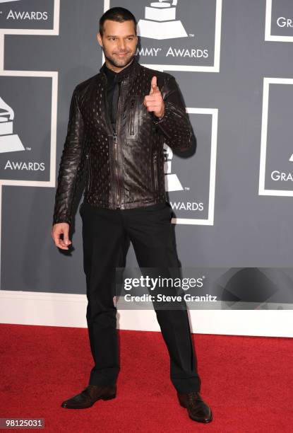 Ricky Martin arrives at the 52nd Annual GRAMMY Awards held at Staples Center on January 31, 2010 in Los Angeles, California. At Staples Center on...