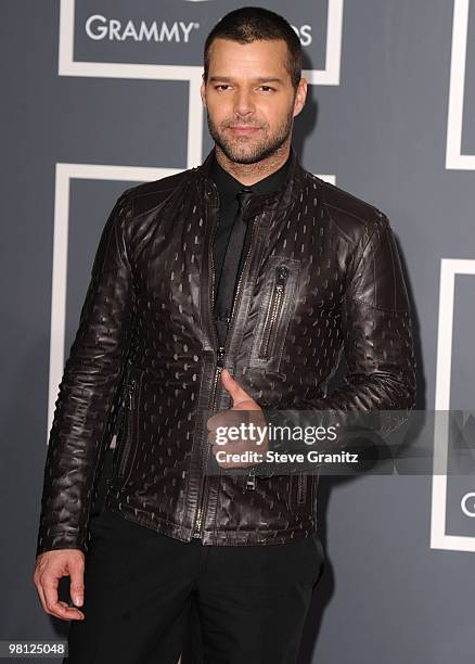 Ricky Martin arrives at the 52nd Annual GRAMMY Awards held at Staples Center on January 31, 2010 in Los Angeles, California. At Staples Center on...