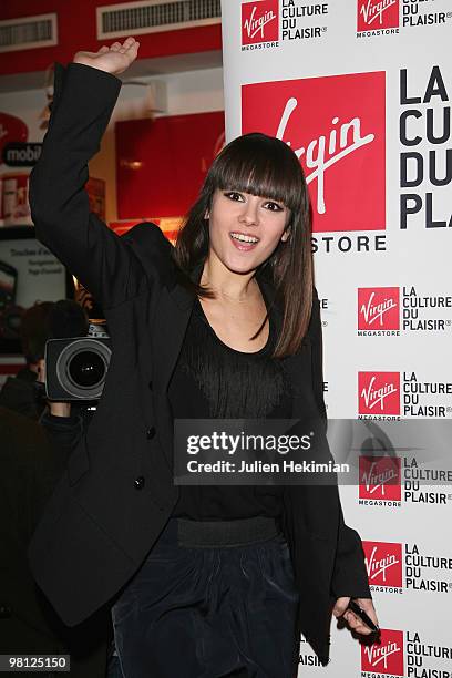 French singer Alizee meets fans at the Virgin Megastore on March 29, 2010 in Paris, France.