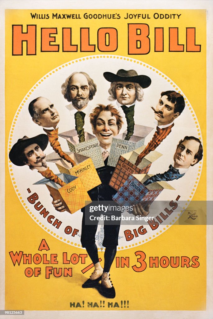 Vintage poster of man holding jack-in-the-box