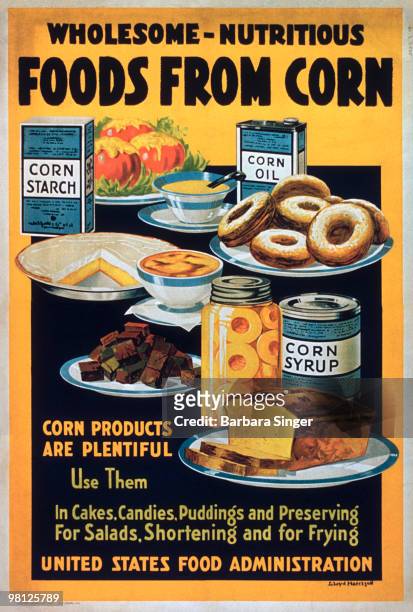 Vintage poster of corn products